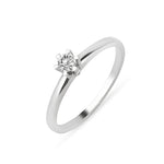 Load image into Gallery viewer, Balto aukso žiedas su deimantu (0,16 ct)