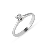 Load image into Gallery viewer, Balto aukso žiedas su briliantu (0,15 ct)