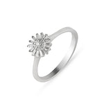 Load image into Gallery viewer, Balto aukso žiedas su briliantais Gėlytė (0,14 ct)