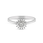 Load image into Gallery viewer, Balto aukso žiedas su briliantais Gėlytė (0,14 ct)