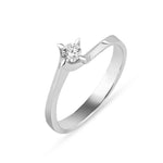 Load image into Gallery viewer, Balto aukso žiedas su briliantu (0,17 ct)