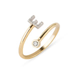 Load image into Gallery viewer, Geltono aukso žiedas su deimantais E (0,07 ct)