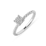 Load image into Gallery viewer, Balto aukso žiedas su 9 briliantais (0,12 ct)