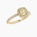 Load image into Gallery viewer, Geltono aukso žiedas su FANCY 1.24ct briliantu