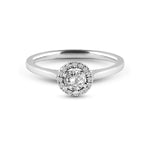 Load image into Gallery viewer, Balto aukso žiedas su briliantais (0,35 ct)