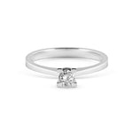 Load image into Gallery viewer, Balto aukso žiedas su briliantu (0,03 ct)