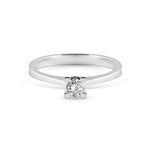 Load image into Gallery viewer, Balto aukso žiedas su briliantu (0,21 ct)