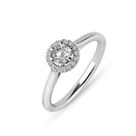 Load image into Gallery viewer, Balto aukso žiedas su briliantais (0,35 ct)