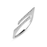 Load image into Gallery viewer, Balto aukso žiedas su deimantais (0,1 ct)