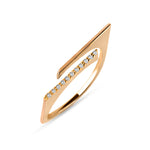 Load image into Gallery viewer, Rožinio aukso žiedas su deimantais (0,05 ct)