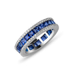 Load image into Gallery viewer, Balto aukso safyrų ir deimantų juostelė 5,25 ct