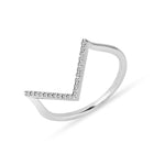 Load image into Gallery viewer, Balto aukso žiedas su deimantais (0,07 ct)