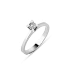 Load image into Gallery viewer, Balto aukso žiedas su briliantu (0,03 ct)