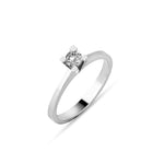 Load image into Gallery viewer, Balto aukso žiedas su briliantu (0,21 ct)