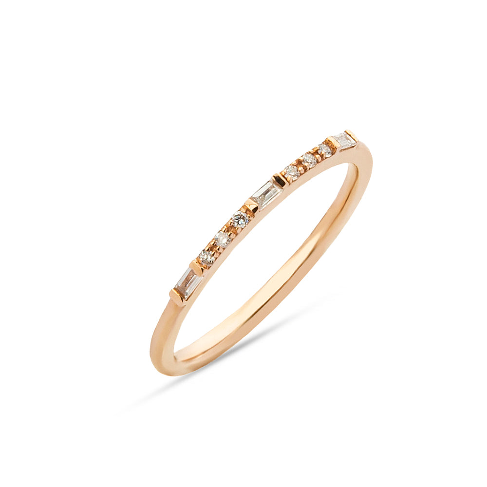 Rožinio aukso deimantų juostelė (0,13 ct)