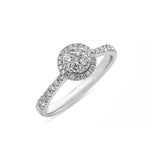 Load image into Gallery viewer, Balto aukso žiedas su briliantais (0,38 ct)