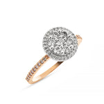 Load image into Gallery viewer, Rožinio aukso žiedas su briliantais (0,65 ct)