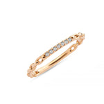 Load image into Gallery viewer, Rožinio aukso žiedas su deimantais(0,06 ct)