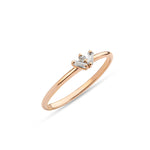 Load image into Gallery viewer, Rožinio aukso žiedas su deimantais (0,07 ct)