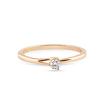 Load image into Gallery viewer, Rožinio aukso žiedas su briliantu (0,09 ct)