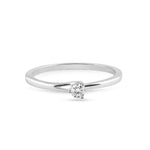 Load image into Gallery viewer, Balto aukso žiedas su briliantu (0,09 ct)