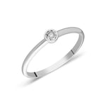 Load image into Gallery viewer, Balto aukso žiedas su briliantu (0,02 ct)