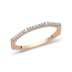 Load image into Gallery viewer, Rožinio aukso žiedas su deimantais (0,09 ct)