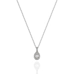 Load image into Gallery viewer, Balto aukso pakabukas su briliantais(0,13 ct)