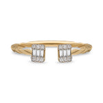 Load image into Gallery viewer, Rožinio aukso žiedas su deimantais (0,12 ct)