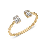 Load image into Gallery viewer, Rožinio aukso žiedas su deimantais (0,12 ct)