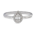 Load image into Gallery viewer, Balto aukso žiedas su deimantais (0,11 ct)