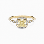 Load image into Gallery viewer, Geltono aukso žiedas su FANCY 1.24ct briliantu