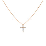 Load image into Gallery viewer, Rožinio aukso kryželis su briliantais (0,39 ct)