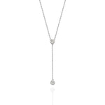 Load image into Gallery viewer, Balto aukso kolje su 2 briliantais (0,22 ct)