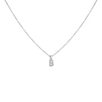 Load image into Gallery viewer, Balto aukso pakabukas su briliantais B (0,08 ct)