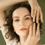 Load image into Gallery viewer, Balto aukso žiedas su briliantais (0,65 ct)