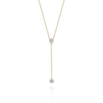 Load image into Gallery viewer, Geltono aukso kolje su 2 briliantais (0,21 ct)