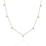 Load image into Gallery viewer, Geltono aukso kolje su 7 briliantais (0,46 ct)