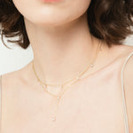 Load image into Gallery viewer, Balto aukso kolje su 2 briliantais (0,22 ct)