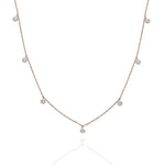 Load image into Gallery viewer, Rožinio aukso kolje su 7 briliantais (0,46 ct)