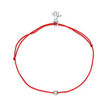 Load image into Gallery viewer, Raudono siūlo apyrankė su 0,05 ct deimantu FD