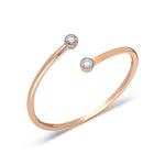 Load image into Gallery viewer, Rožinio aukso žiedas su deimantais (0,03 ct)