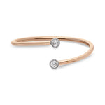 Load image into Gallery viewer, Rožinio aukso žiedas su deimantais (0,03 ct)