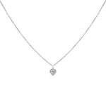 Load image into Gallery viewer, Balto aukso pakabukas su briliantais Širdelė (0,16 ct)