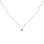 Load image into Gallery viewer, Balto aukso pakabukas su briliantais Gėlytė (0,14 ct)