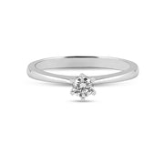 Balto aukso žiedas su briliantu (0,13 ct)