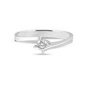 Balto aukso žiedas su briliantu (0,17 ct)