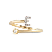 Geltono aukso žiedas su deimantais E (0,07 ct)