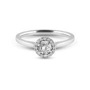 Balto aukso žiedas su briliantais (0,35 ct)