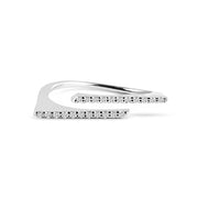 Balto aukso žiedas su deimantais (0,1 ct)